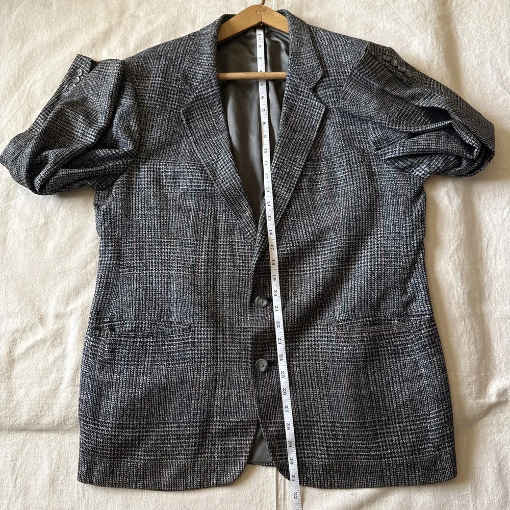 VTG Christian Dior Monsieur Blazer Jacket Mens 40R 100% Silk Plaid Check